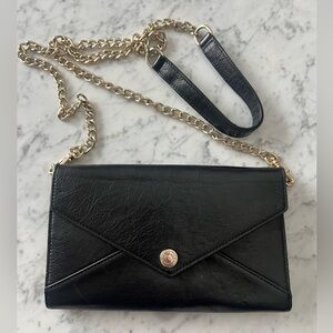 Rebecca Minkoff Black Leather Chain Strap Clutch